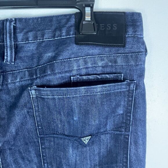 Guess Jeans Men’s 36x32 Medium Rise Tapered Slim Halsted Fit Dark Wash Preppy - Picture 9 of 15